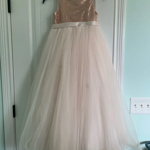 David's Bridal | Dresses | Rose Gold Flower Girl Dress Size 7 In Girls |  Poshmark